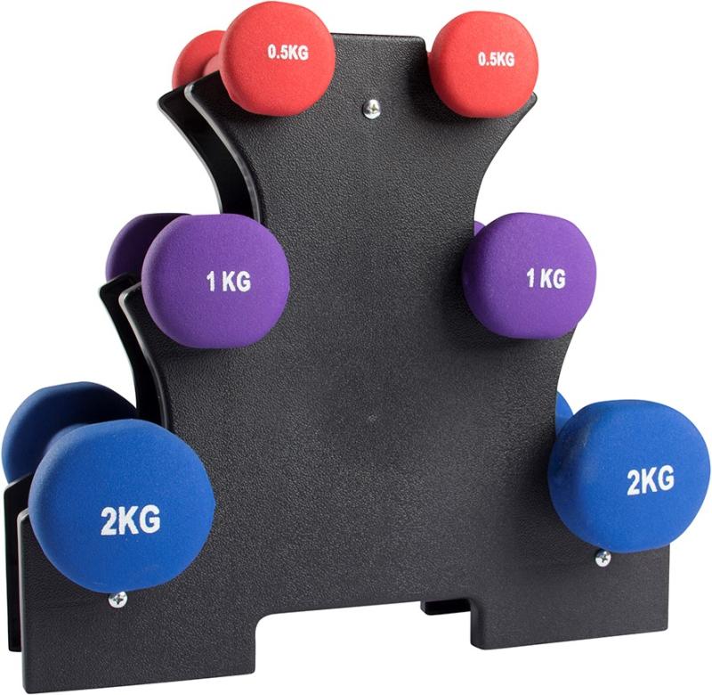VIRTUFIT: NOEPRENE DUMBELL SET + HOLDER