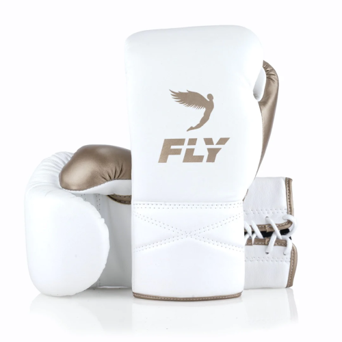 FLY: PREMIUM SUPERLACE BOXNINGSHANDSKAR - VIT/GULD