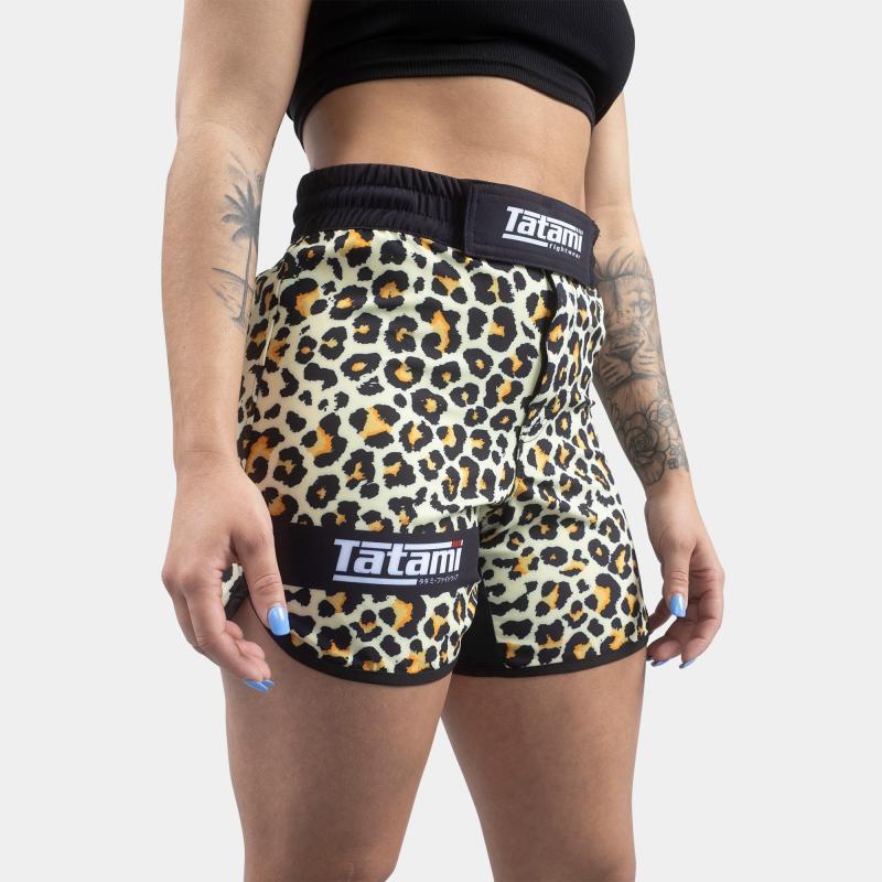 TATAMI: LADIES RECHARGE FIGHT SHORTS - LEOPARD