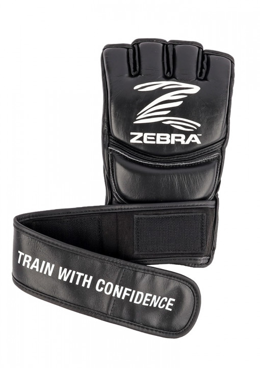 ZEBRA ATHLETICS: MMA PRO HANDSKAR I SKINN - SVART