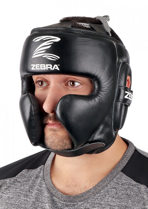 ZEBRA ATHLETIC: PRO SPARRING HEAD GEAR LEATHER