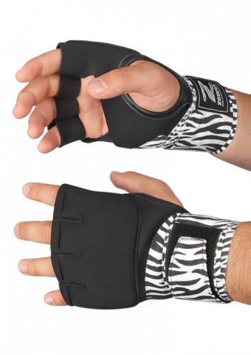 ZEBRA ATHLETICS: PRO QUICK WRAP GLOVES - BLACK