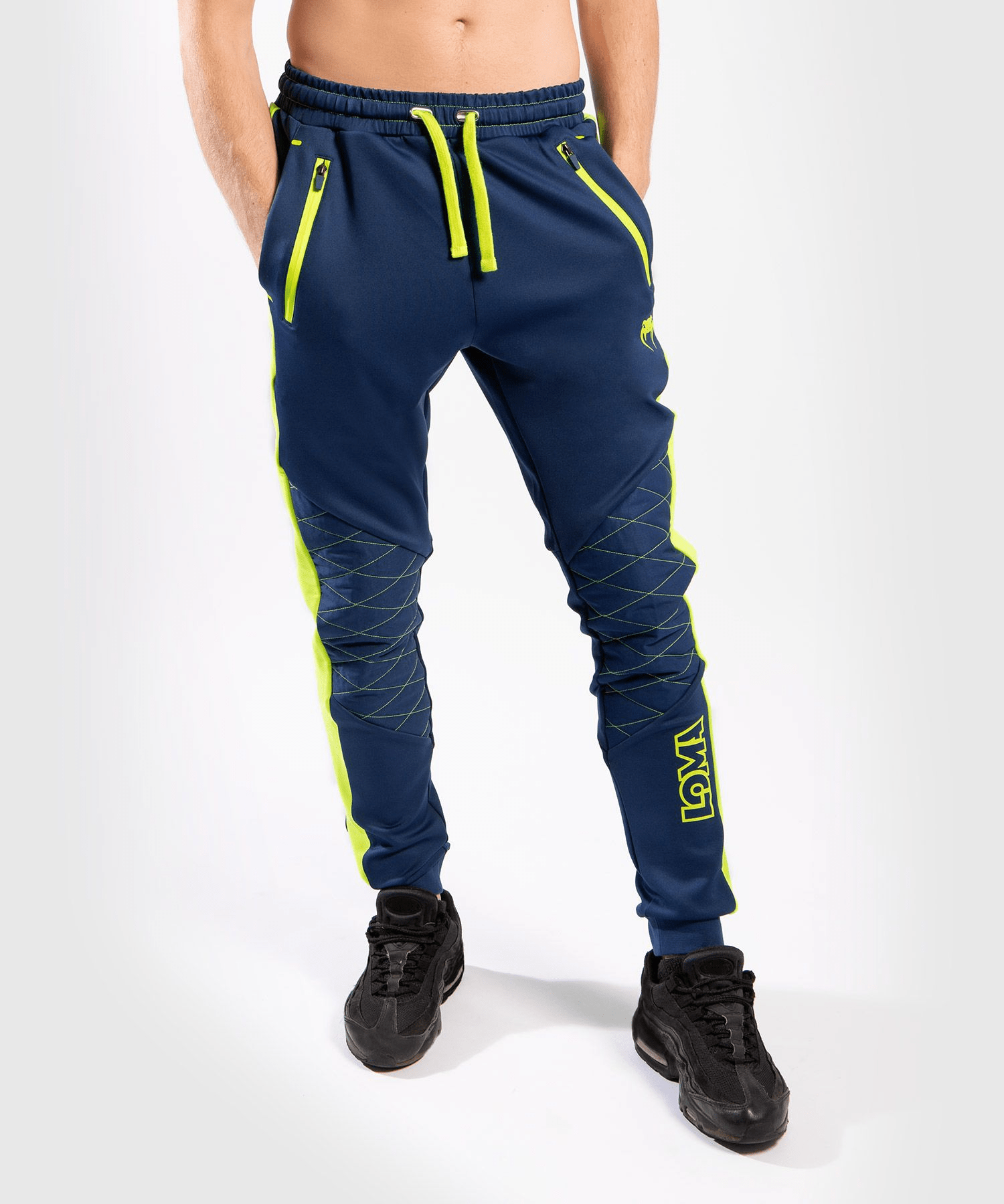 blue and yellow champion joggers