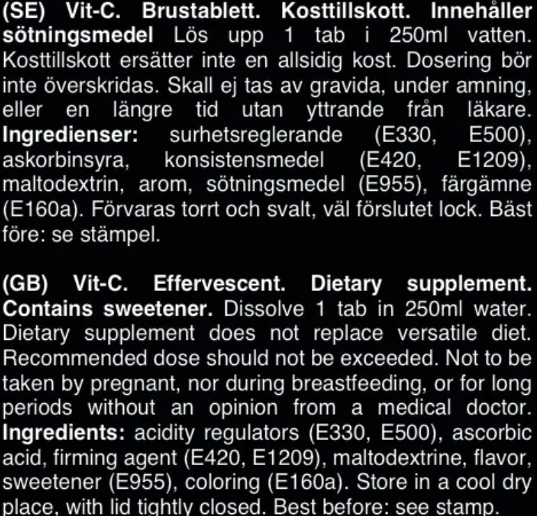 c vitamin amning