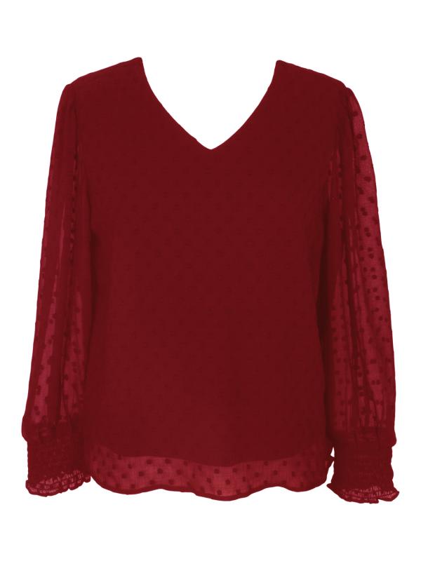 Chiffongblus med lång ärm, 752504