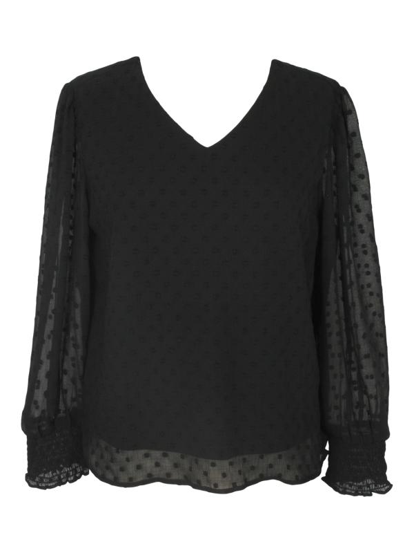 Chiffongblus med lång ärm, 752504