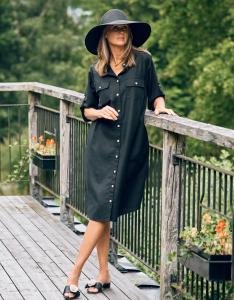 Skjortklänning i linne-look, 761407