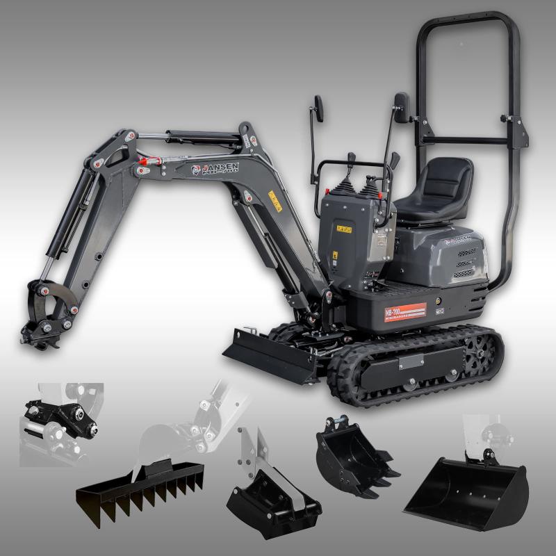 Minigrävare JANSEN® MB-700, 8,5hk, komplett set