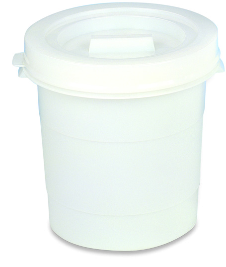Round bucket w/lid 30l white