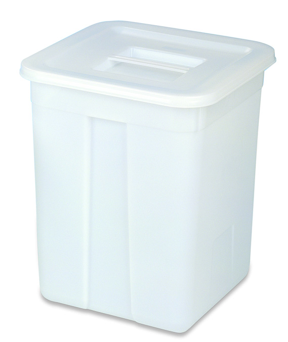 Squared bucket w/lid 60l white