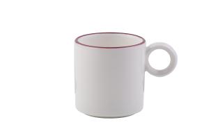 Modest Maroon Ring Coffee Cup 80 cc
