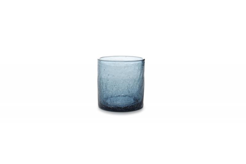 Glass 22cl blue Crackle