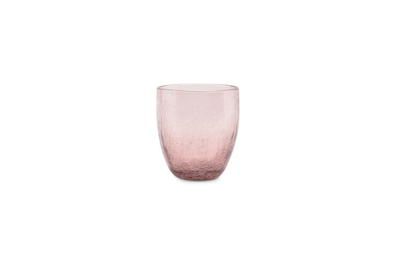 Glass 25cl pink Crackle