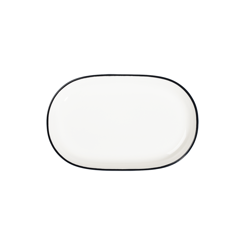 Modest Black Magnus Oval Platter 23 cm