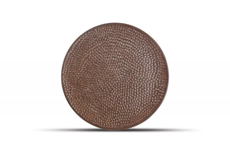 Plate 27cm hammered copper Brass