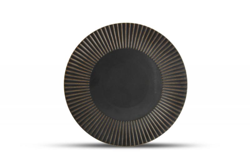 Plate 27,5cm striped silver Brass