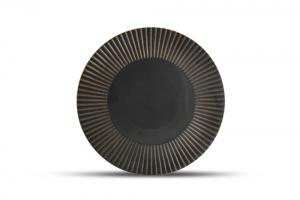Plate 27,5cm striped silver Brass