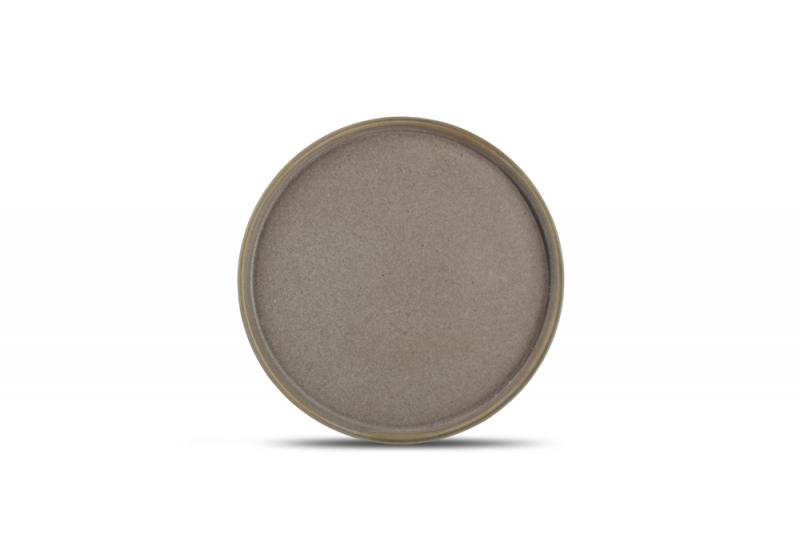 Plate 20,5xH1,5cm brown Structo
