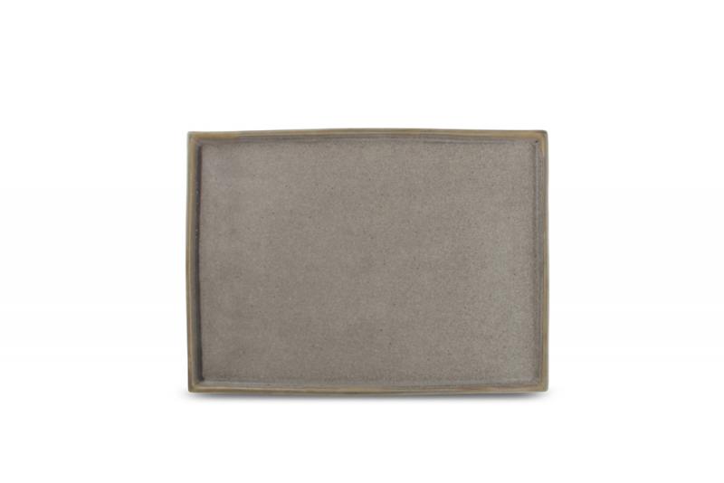 Serving dish 28,5x20xH1,5cm brown Structo