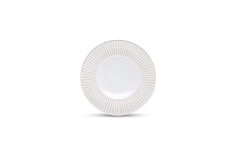 Plate 20,5cm striped white Brass