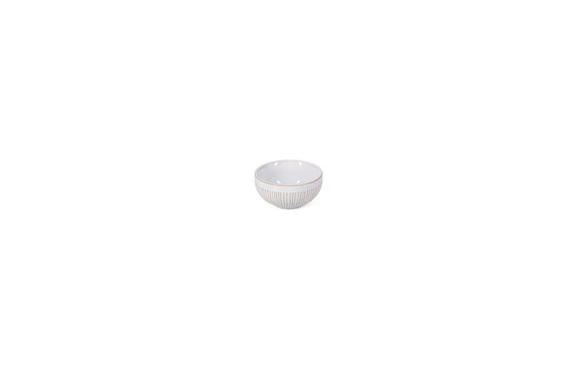 Bowl 8,5xH4cm striped white Brass