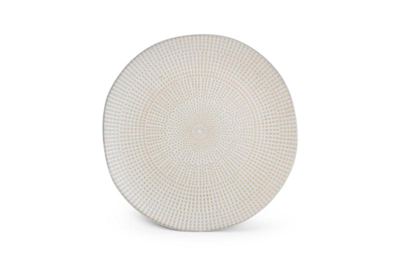 Plate 27xH2cm almond Mosaic - Utgående