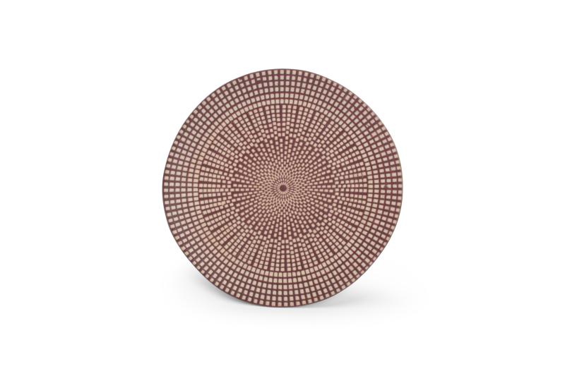 Plate 21xH1,5cm aubergine Mosaic - Utgående