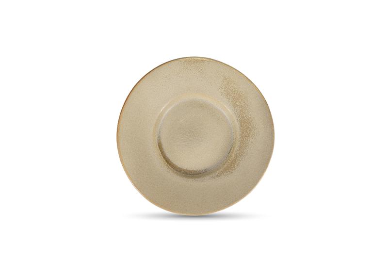 Plate 26/14cm wide rim olive Ferro