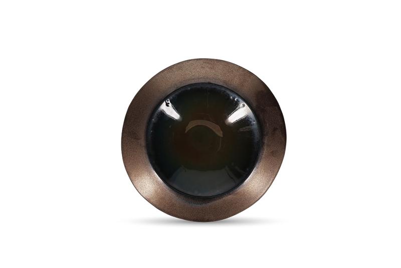 Deep plate 27/17,5xH4cm gold Cone