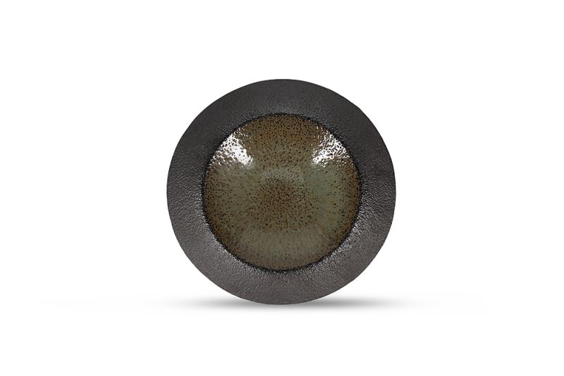 Deep plate 25,5x17cm textured moss Cone