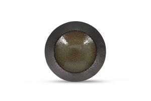 Deep plate 25,5x17cm textured moss Cone