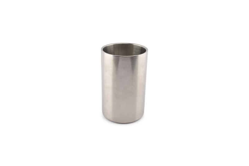 Wine cooler 12xH19cm double wall antique silver Bar