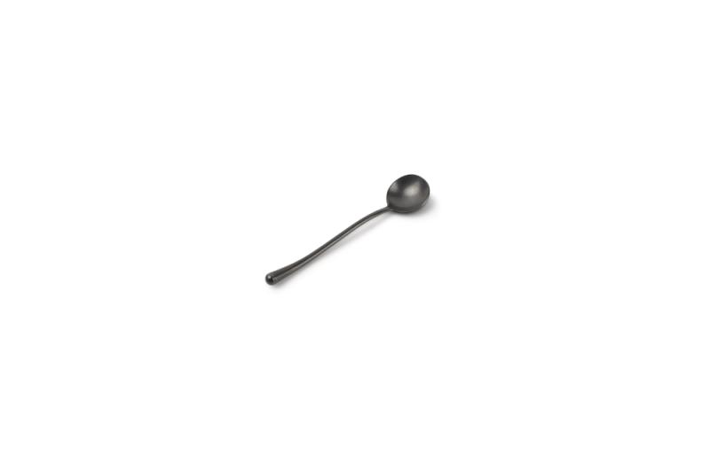 Tea spoon matte black Revive - set/6