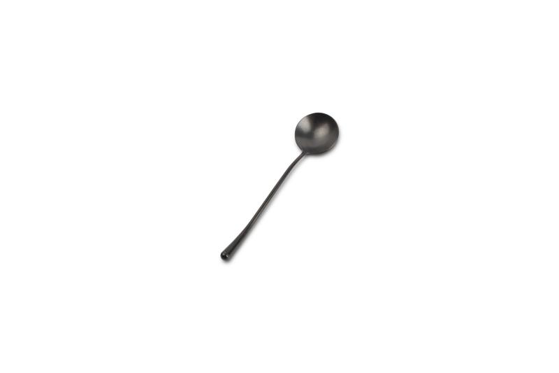 Dessert spoon matte black Revive - set/6