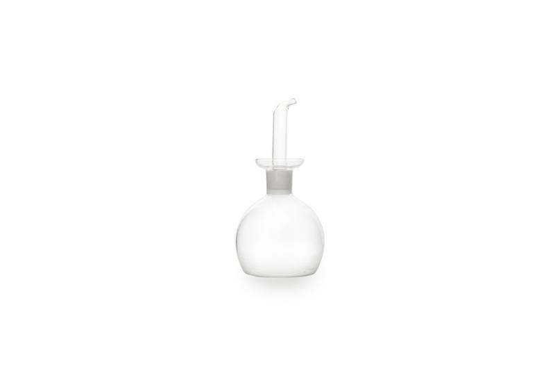 Oil bottle with spout 0.16l round glass