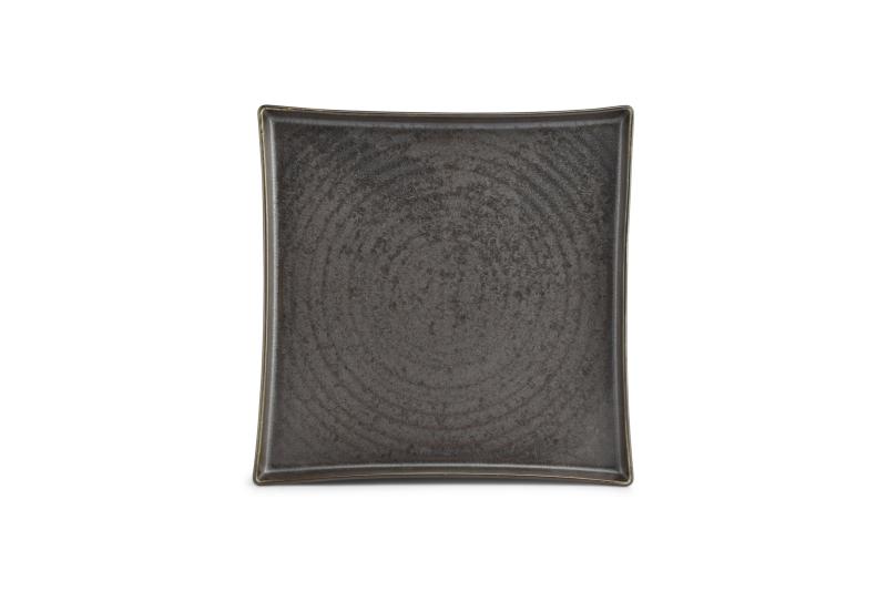 Plate 27x27cm black Line - Utgående
