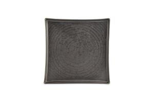 Plate 27x27cm black Line - Utgående