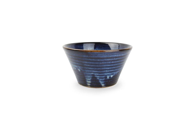 Bowl 15xH8cm conical blue Line