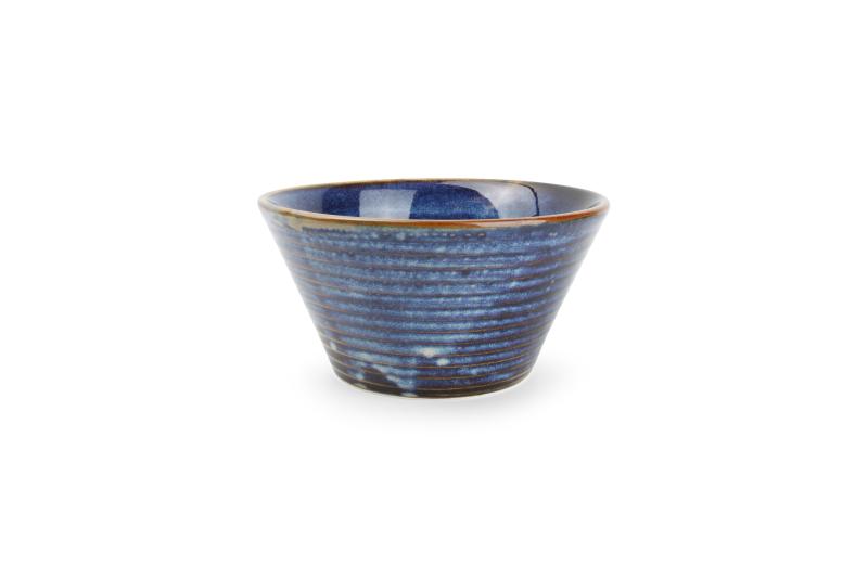 Bowl 18xH9cm conical blue Line