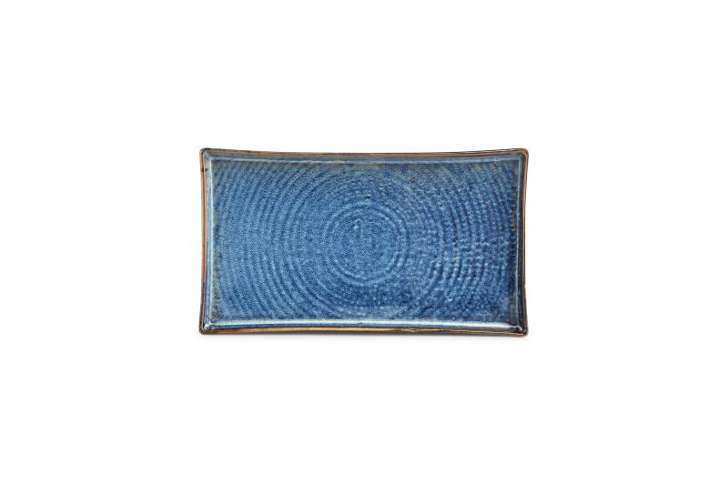 Plate 30x17cm blue Line
