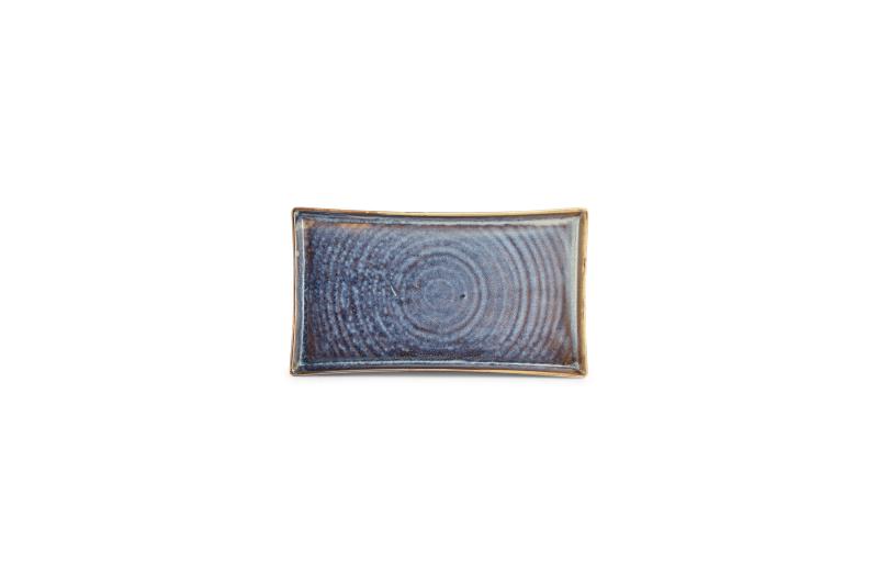Plate 22x12cm blue Line