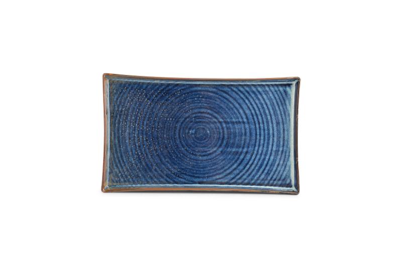 Plate 33x20cm blue Line - Utgående