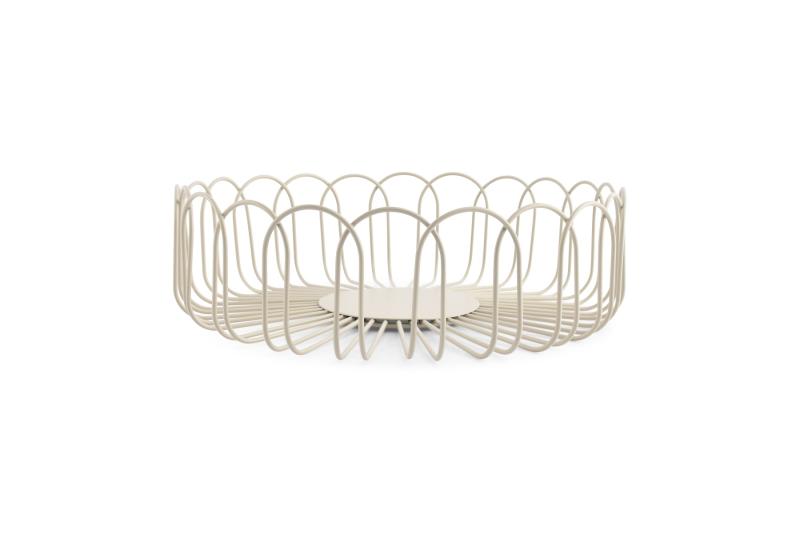 Wire basket 26,5xH7,5cm grey Flores