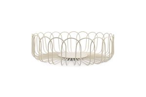 Wire basket 26,5xH7,5cm grey Flores