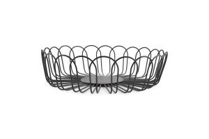 Wire basket 26,5xH7,5cm black Flores