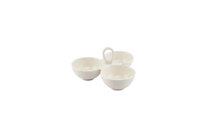 Bowl 20xH10,5cm 3 pieces white Bite