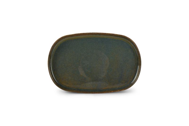 Plate 34x22xH2cm green Pila