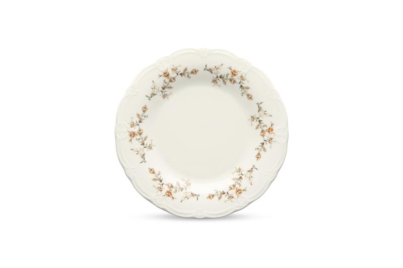 Plate 27,5cm brown flower Retro
