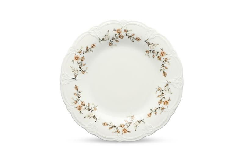 Plate 32cm brown flower Retro