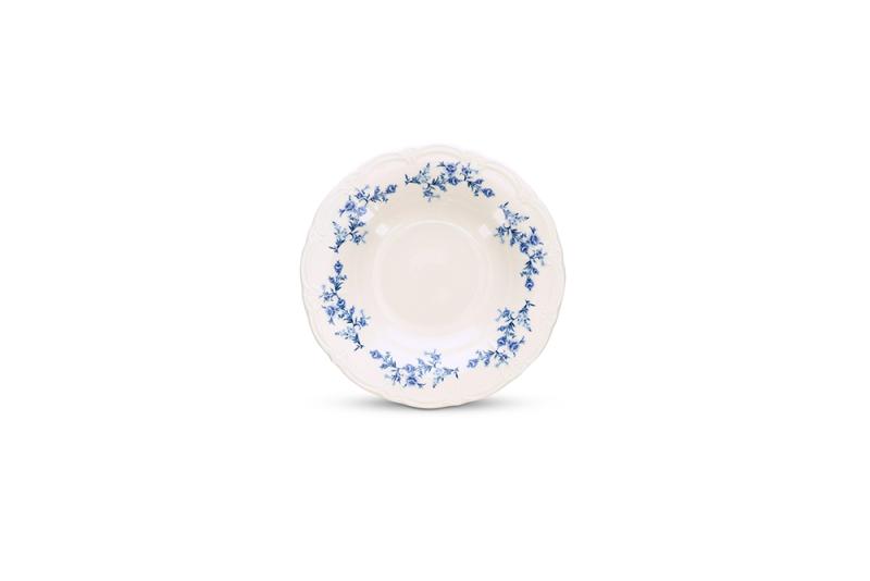 Deep plate 23,5/14xH4cm blue flower Retro